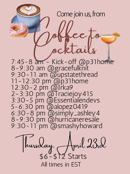 Accessories - Live 4/23 From Coffee to Cocktails Raid Train